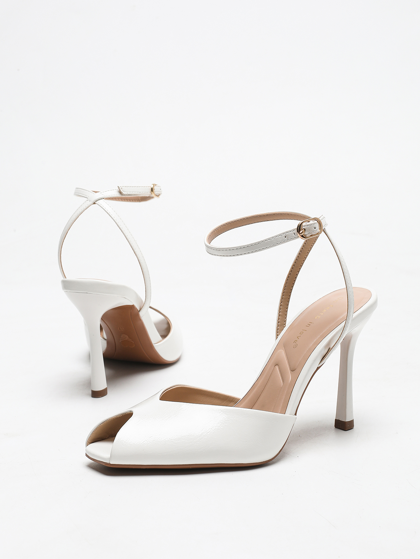 Chic Square-Toe Leather Peep-T - Women'S Shoes Peep Toe ulasan dan harga