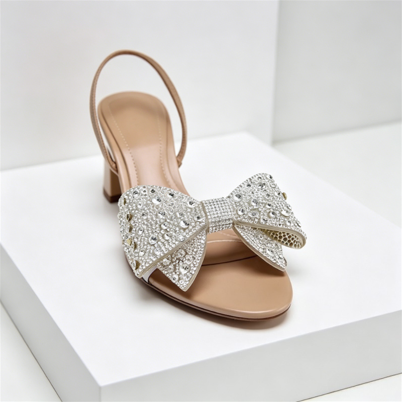 Luxury Glitter Rhinestone Bow  - Women'S Shoes Peep Toe ulasan dan harga