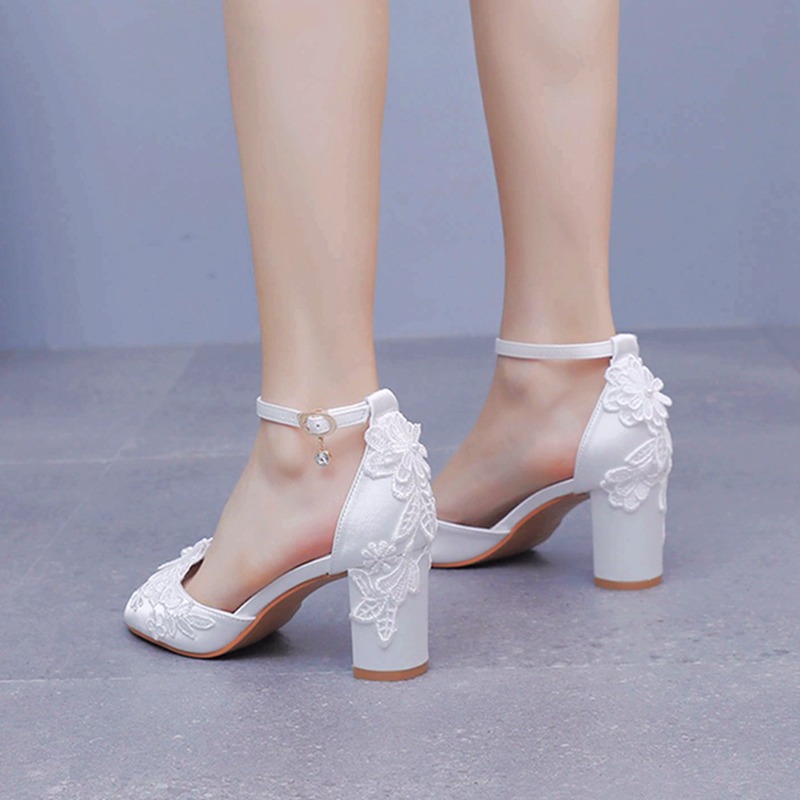 Women White Silk High Heels Su - Women'S Shoes Peep Toe ulasan dan harga