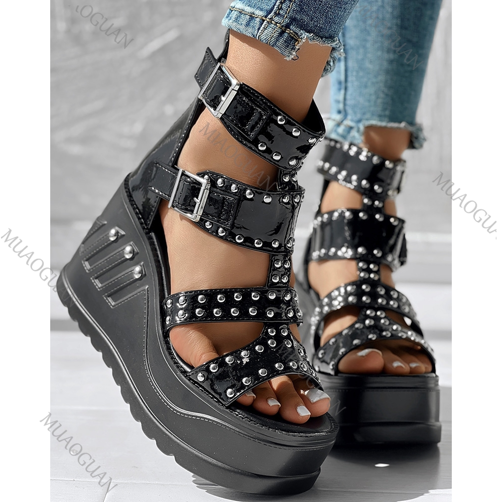 Fashion Women Peep Toe Black S - Women'S Shoes Peep Toe ulasan dan harga