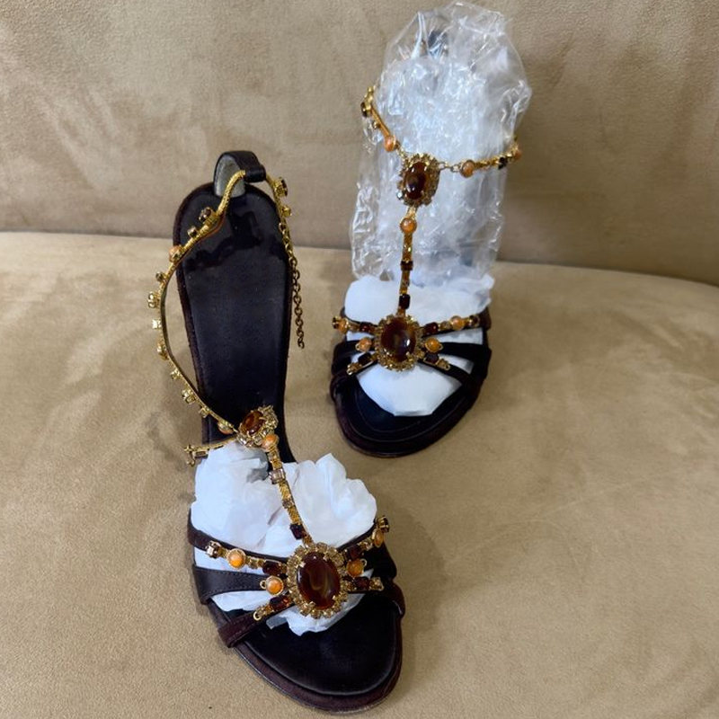 Rhinestone Open Toe Cross Stra - Women'S Shoes Peep Toe ulasan dan harga
