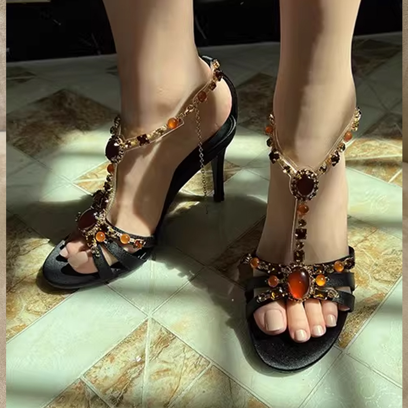 Rhinestone Open Toe Cross Stra - Women'S Shoes Peep Toe ulasan dan harga